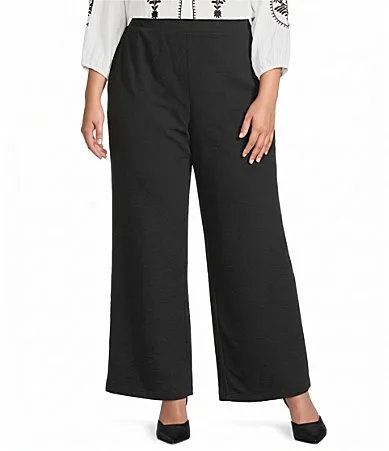 Velvet Wide Leg Pull-On Pants by Calessa