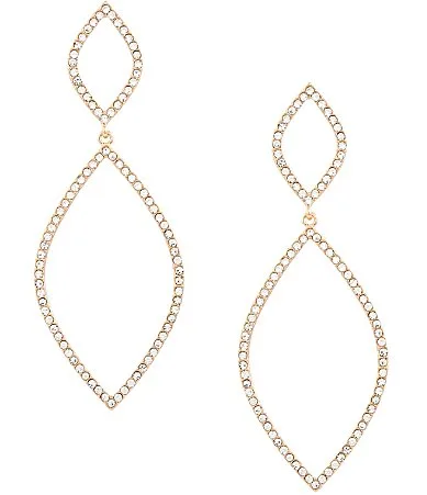 Southern Living x Borrowed Blue Pave Open Diamond Drop Earrings by Southern Living