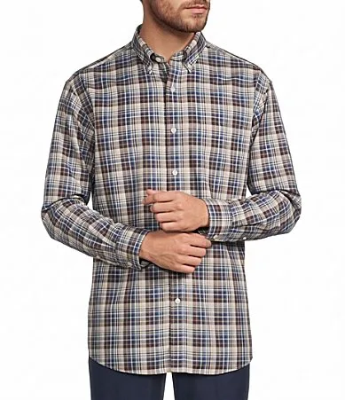 Gold Label Roundtree & Yorke Large Plaid Twill Sport Shirt by Roundtree & Yorke