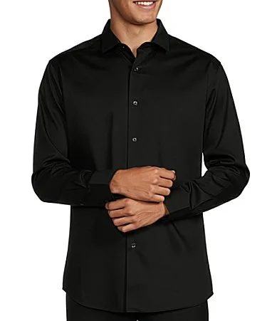 Wardrobe Essentials Classic Fit Solid Woven Shirt by Murano