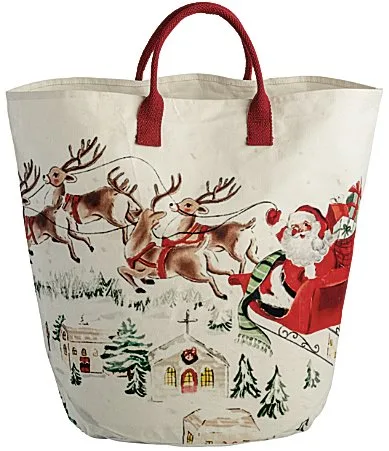 Oversized Santa Landscape Gift Tote Bag by Mud Pie
