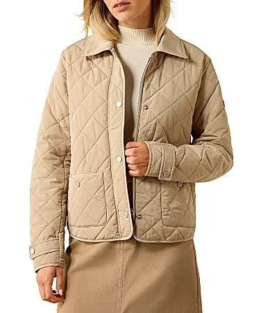 Woodgate Woven Quilt Point Collar Long Sleeve Oversized Jacket by Ariat