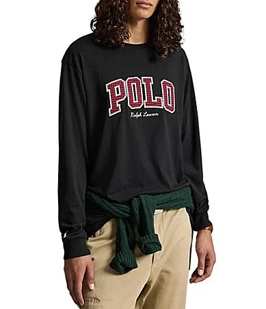 Classic Fit Plaid Logo Long Sleeve T-Shirt by Polo Ralph Lauren