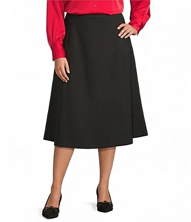 Pull-On Ponte Maxi Skirt by Investments