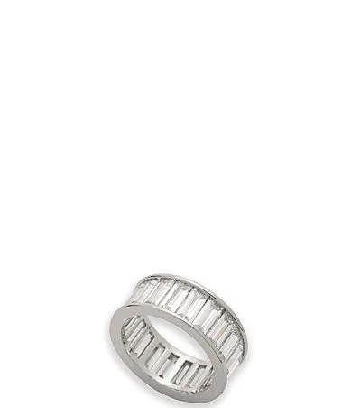 Lauren Ralph Lauren Silver Tone CZ Baguette Band Ring by Ralph Lauren