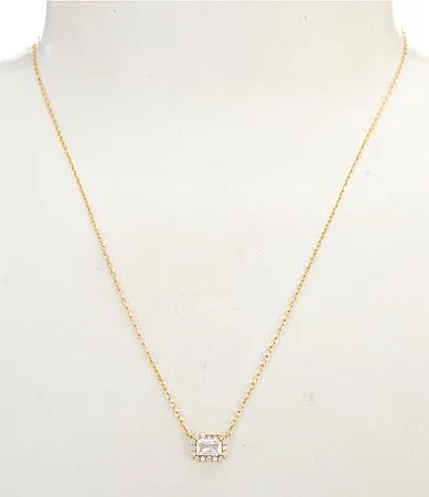 CZ Emerald Cut Collar Necklace by Argento Vivo