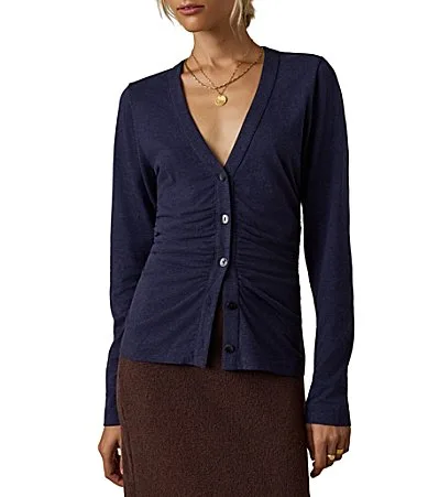 Hemp Long Sleeve Button Front Knit Top by Faherty