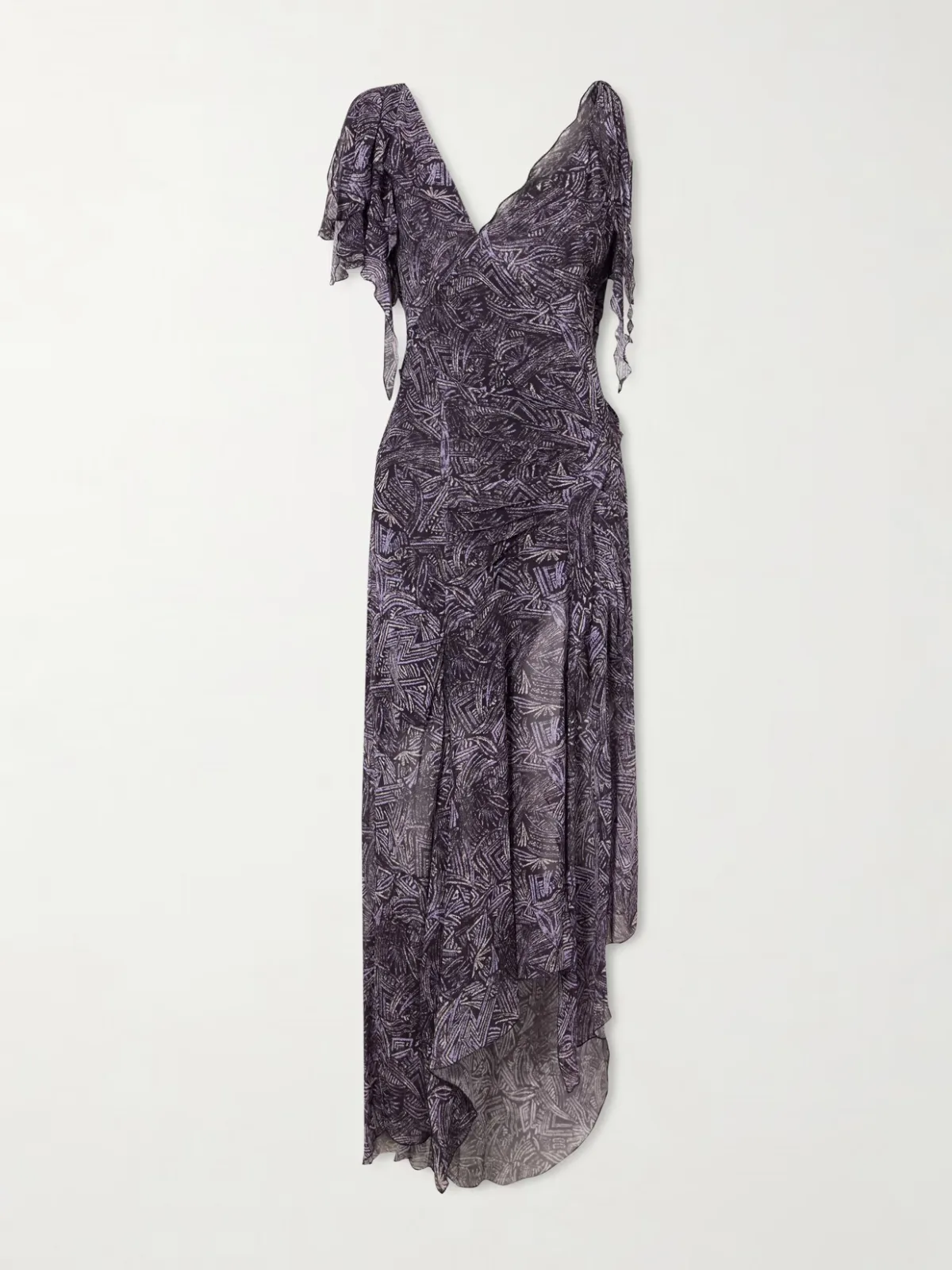 - Tylena Ruffled Printed Silk Georgette Midi Dress -