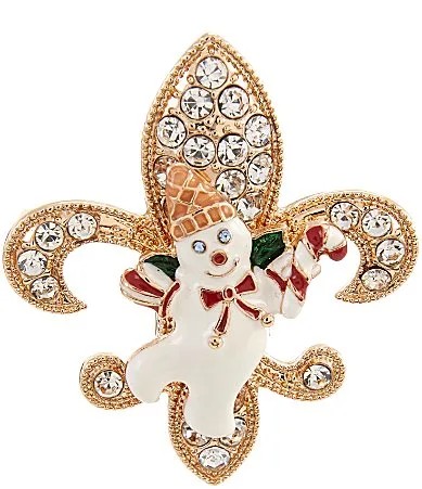 Fleur De Lis Mr. Bingle Christmas Pin by Merry & Bright