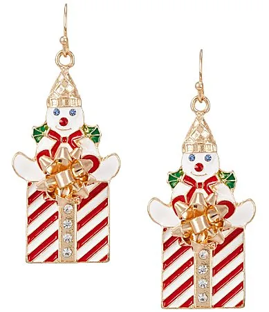 Mr. Bingle Christmas Present Drop Earrings by Merry & Bright