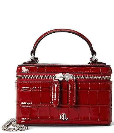 Lauren Ralph Lauren Croc-Embossed Small Hallee Crossbody Bag by Ralph Lauren