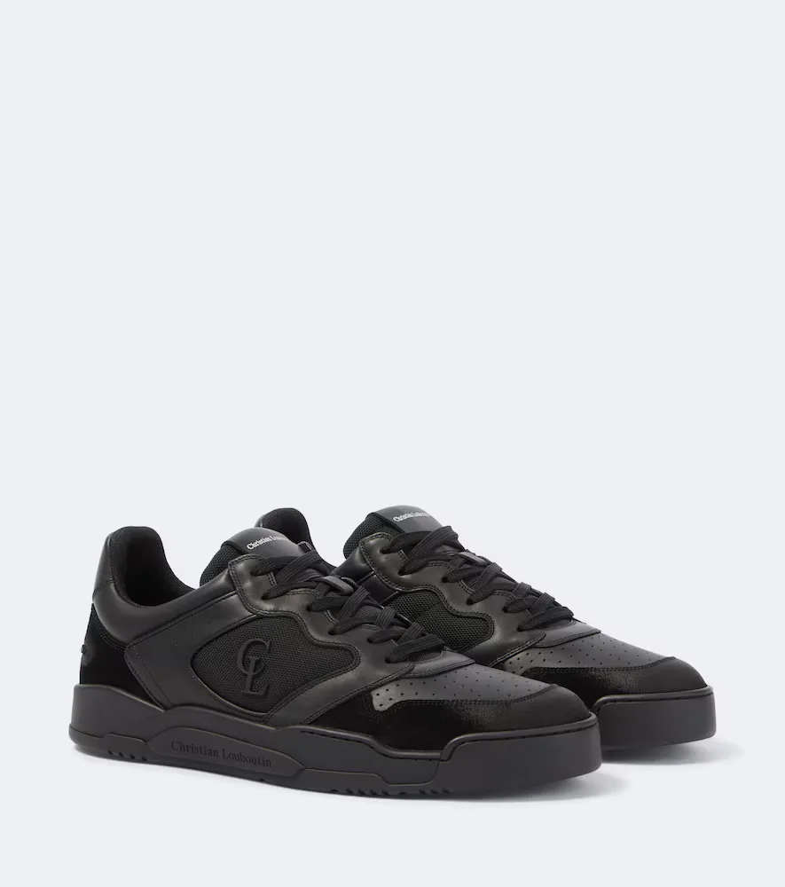 Bsktball 1 Retro Leather Sneakers by Christian Louboutin