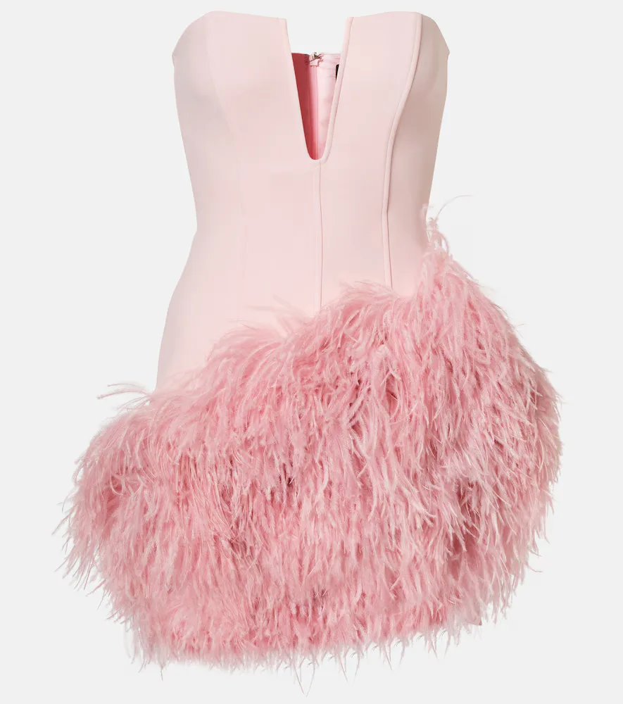Feather-Trimmed Minidress by David Koma