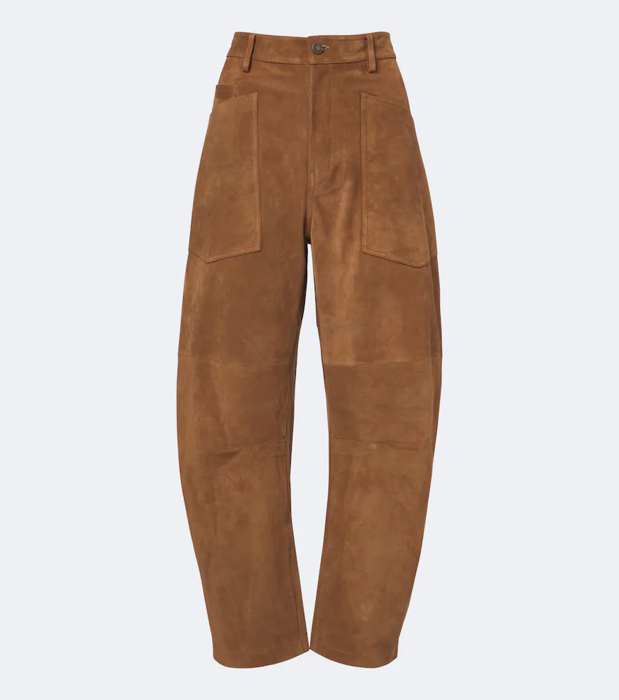 Shon Suede Barrel-Leg Pants by Nili Lotan