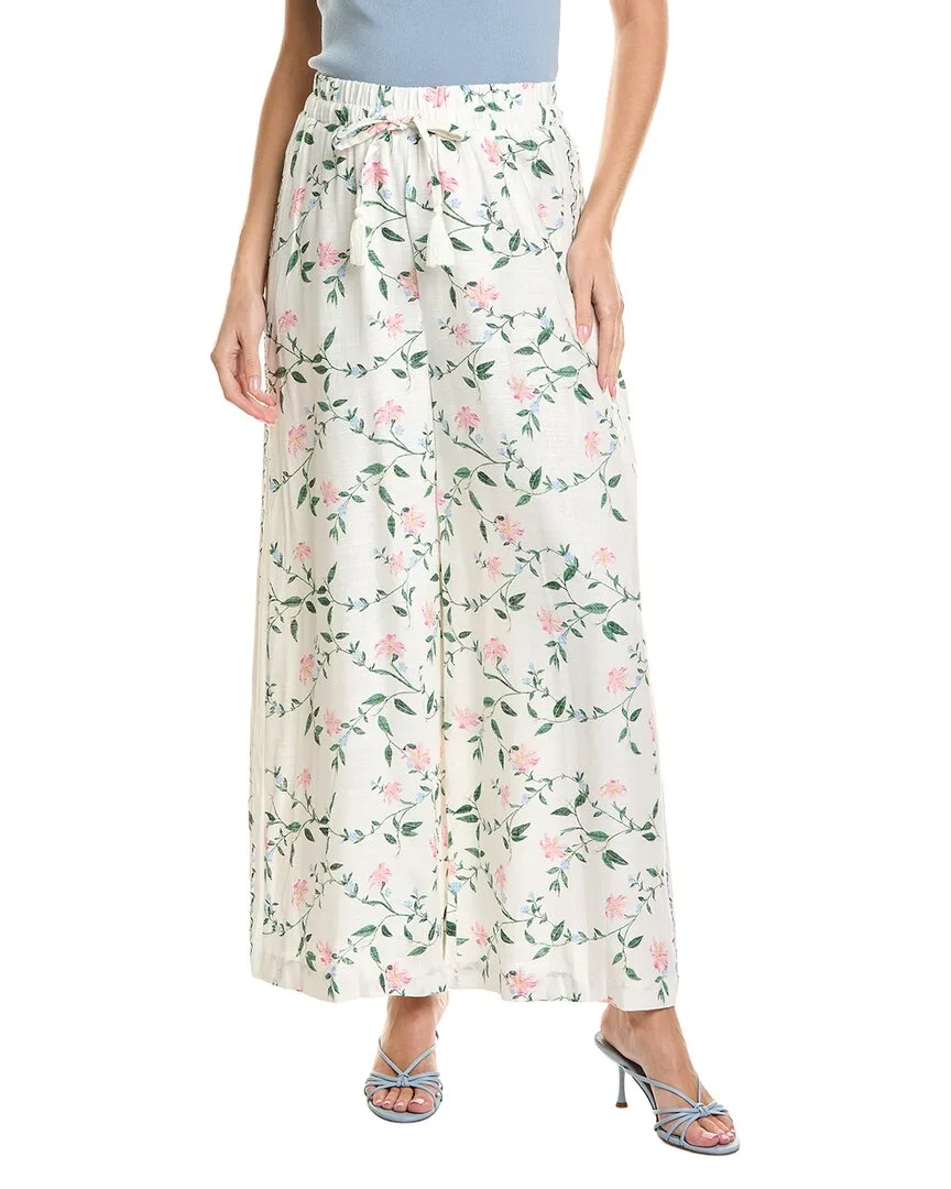 Wide Leg Garden Party Linen-Blend Pant by Vince Camuto