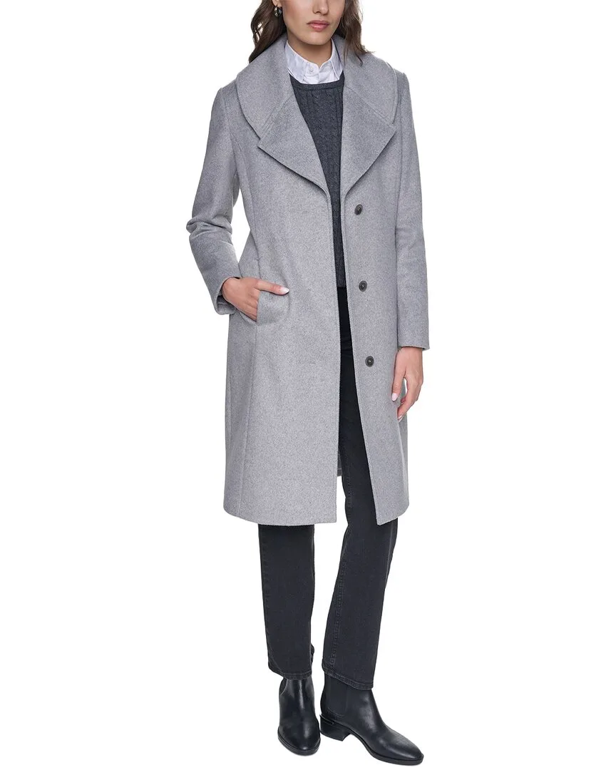 Large Collar Wool-Blend Coat by COLE HAAN