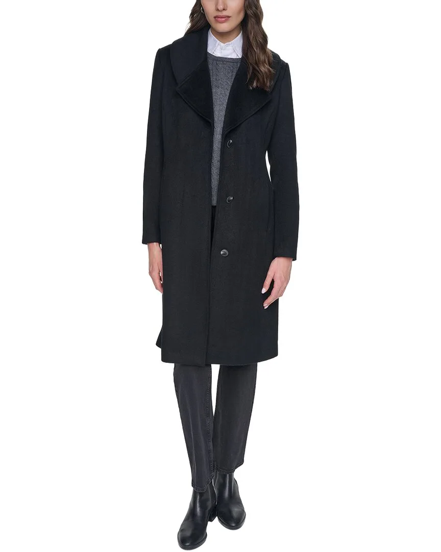 Large Collar Wool-Blend Coat