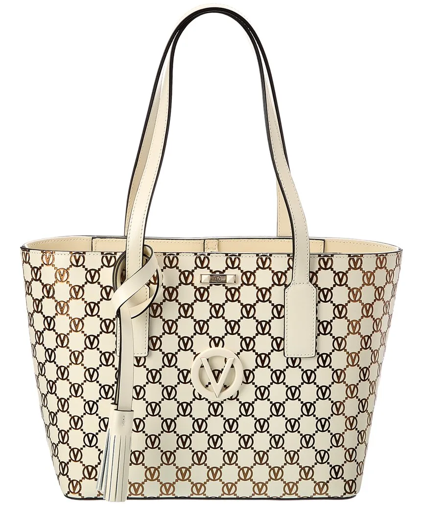 Prince Monogram Leather Tote by Valentino by Mario Valentino