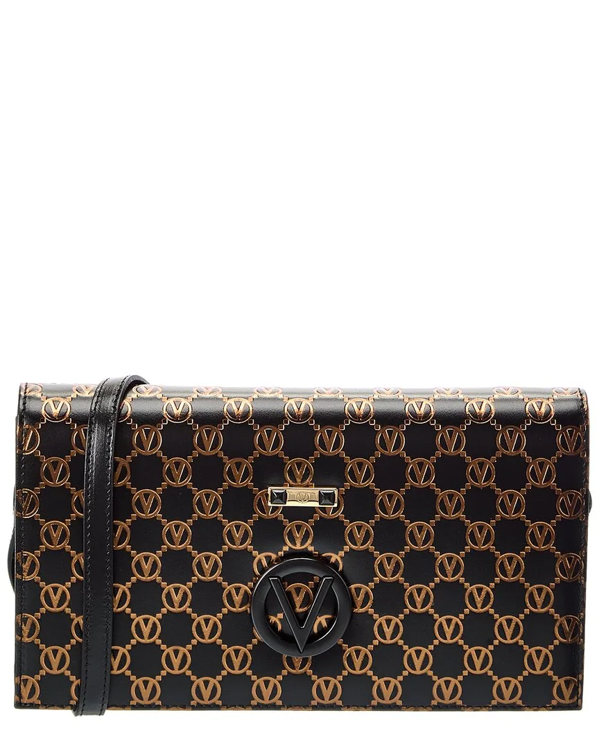 Lena Monogram Leather Shoulder Bag by Valentino by Mario Valentino