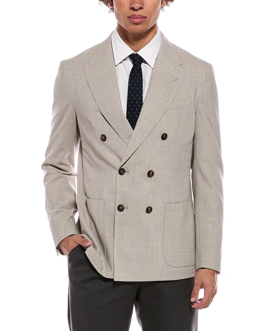 Double-Breasted Wool-Blend Jacket by Eleventy