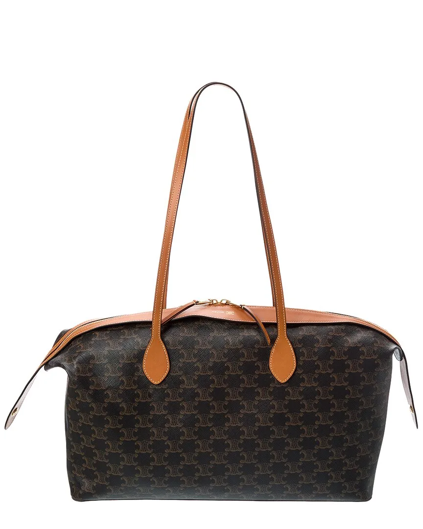 Toile Triomphe Canvas & Leather Duffel Bag by Celine