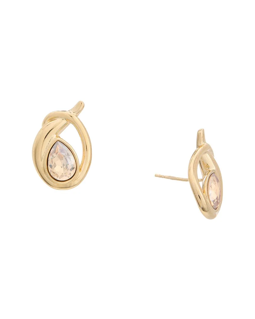 Small Pear Rhinestone Stud Earrings by Oscar de la Renta