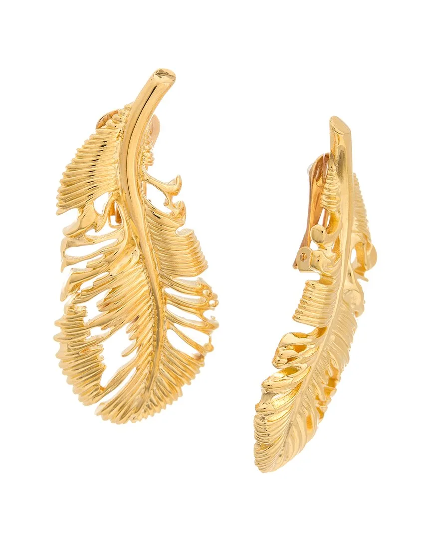 Large Feather Earrings by Oscar de la Renta