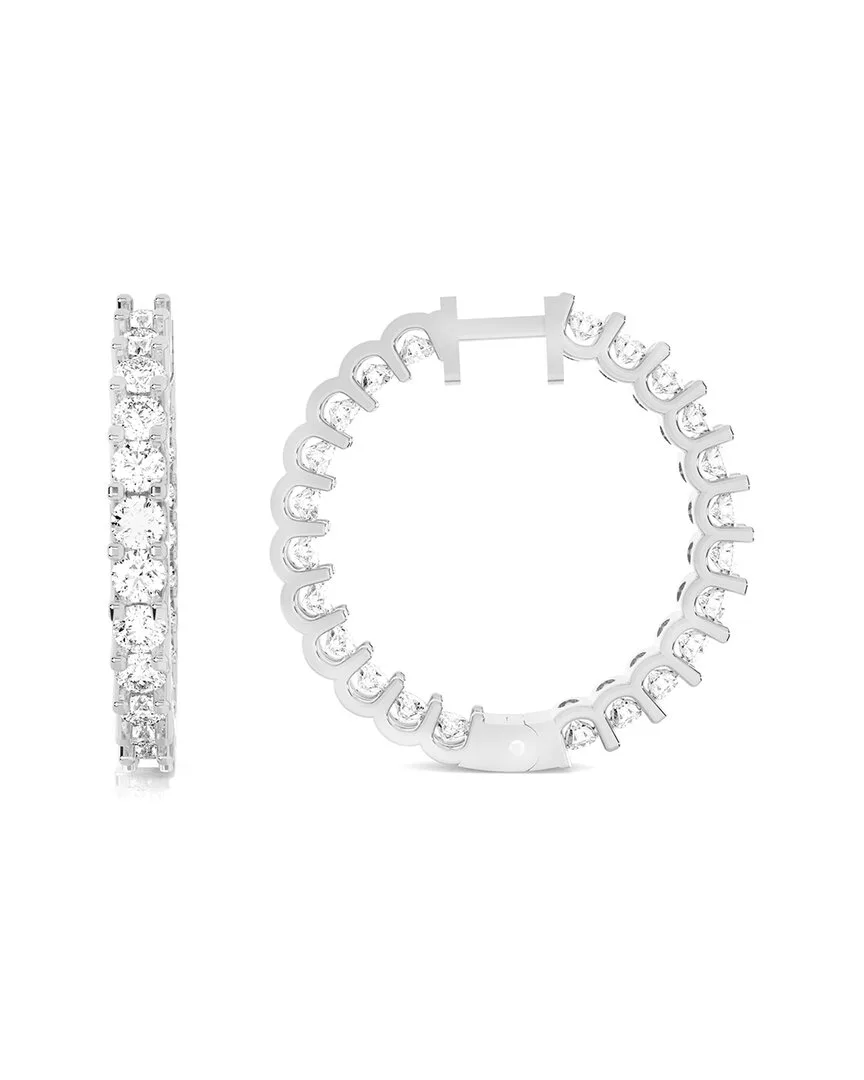 Silver 5.00 ct. tw. Lab-Grown Diamond Hoop Earrings by Amairah