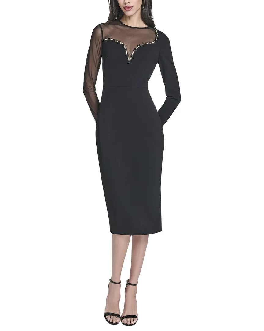 Solid Long Sleeve Midi Dress by Vince Camuto