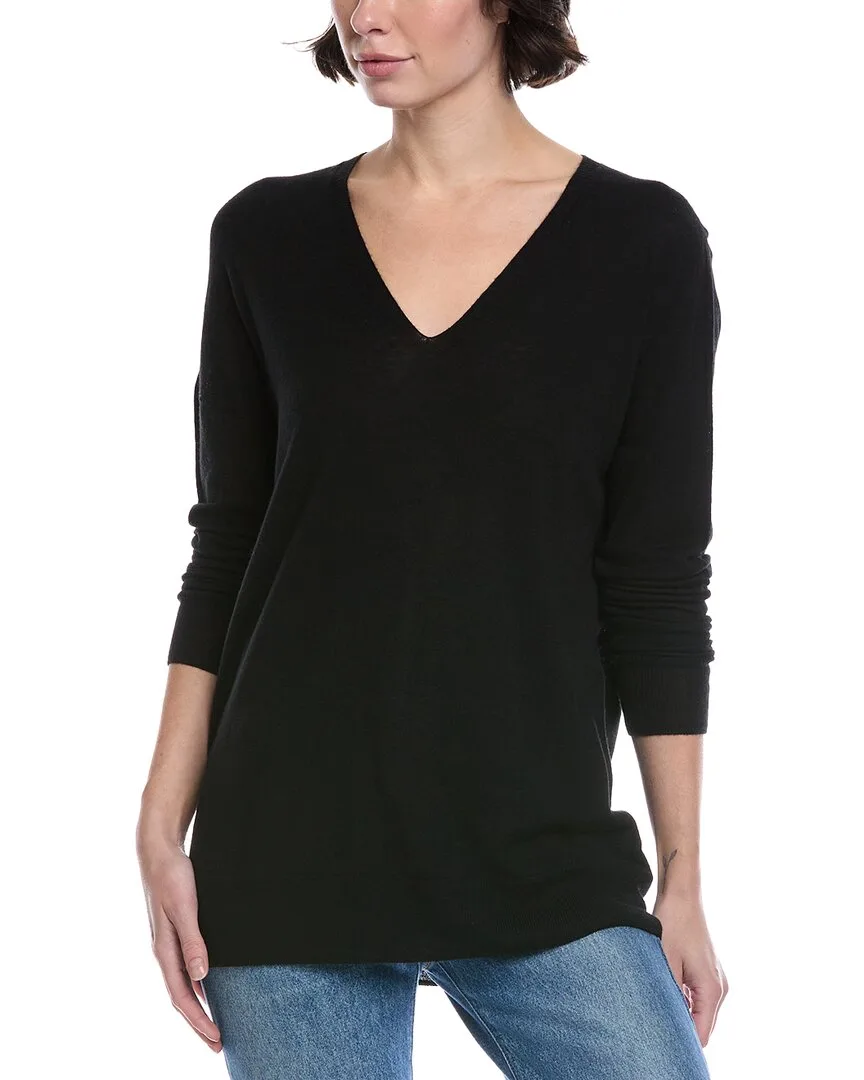 Wool & Cashmere-Blend Seamless V-Neck Tunic by Vince