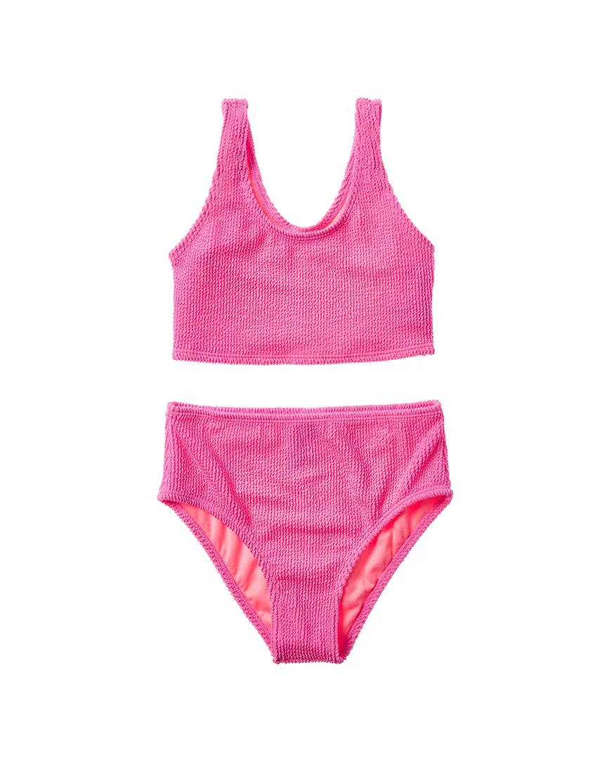2Pc Longline Crop Bralette & High Waist Bottom Set by Beach Lingo