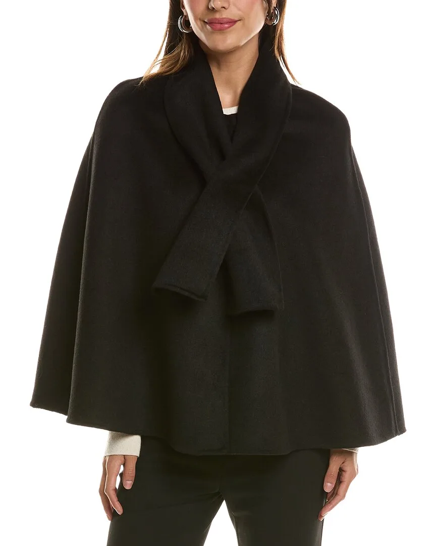Scarf Neck Wool-Blend Cape by La Fiorentina