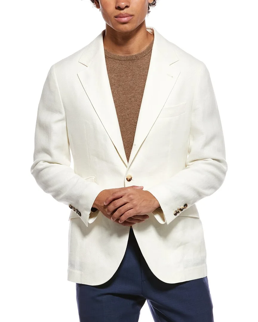Linen & Wool-Blend Blazer by Brunello Cucinelli