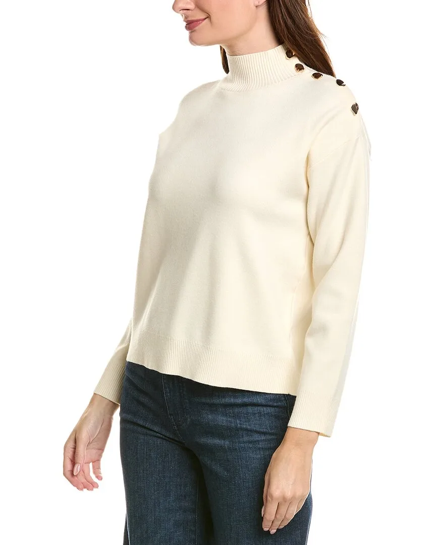 Embellished Mock Neck Sweater by Elie Tahari