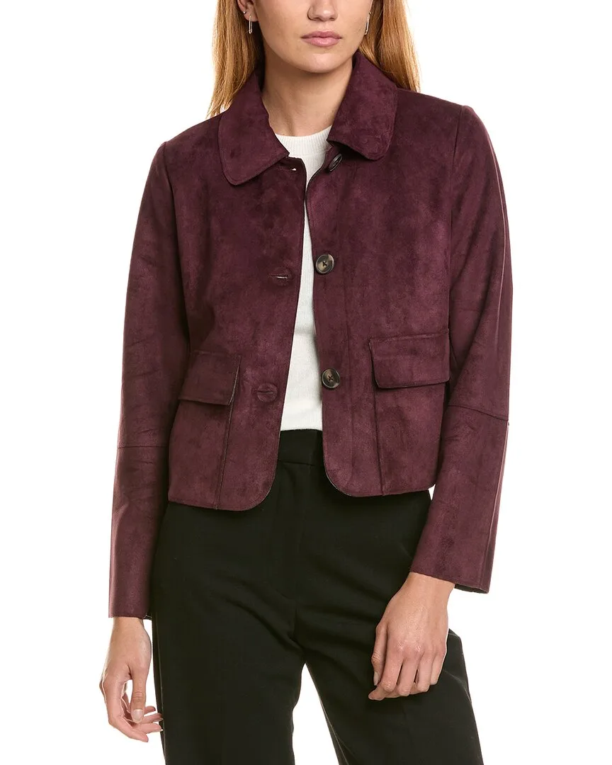 T Tahari Crop Faux Suede Jacket by Tahari