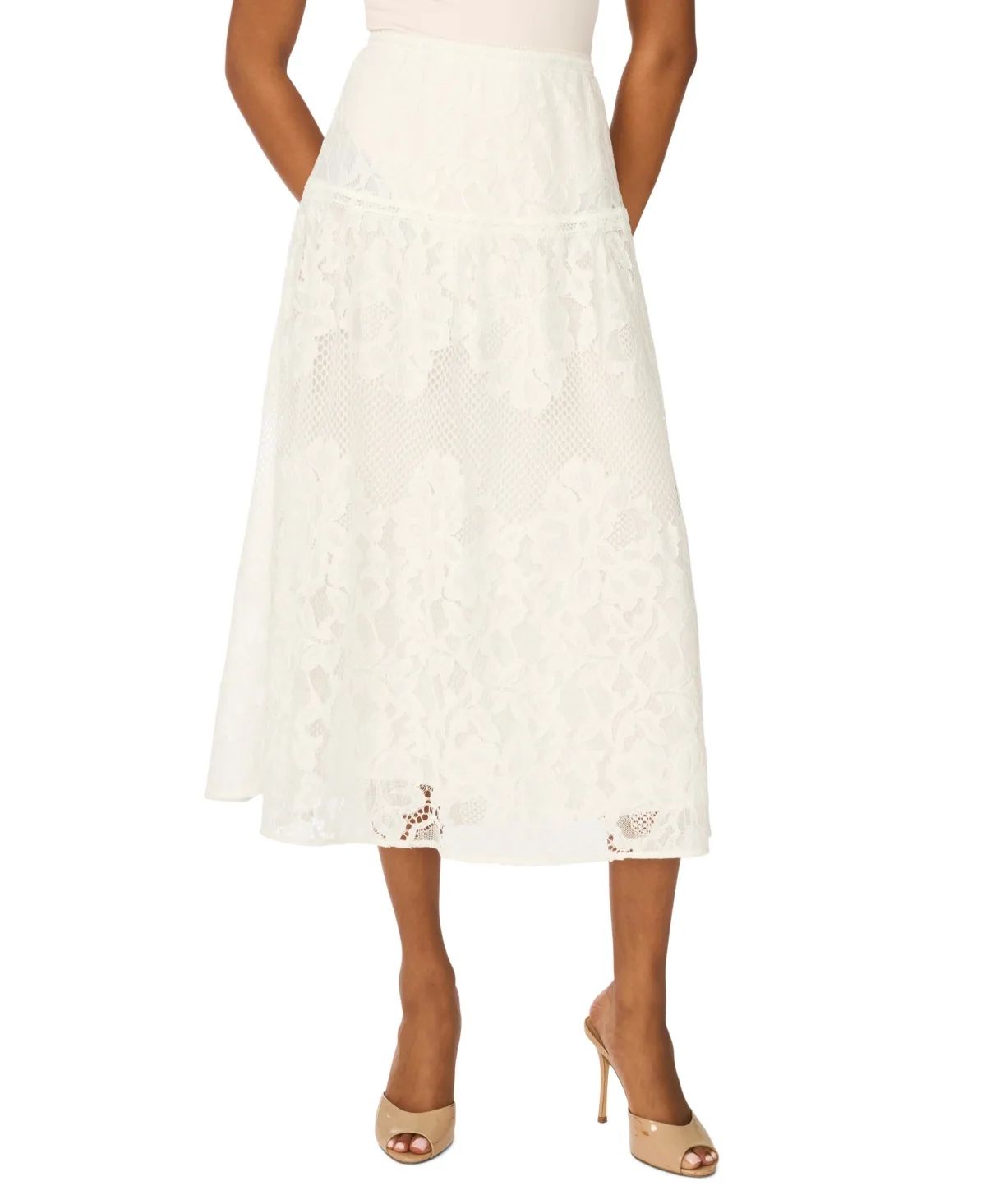 Lace Drop Waist A-Line Skirt
