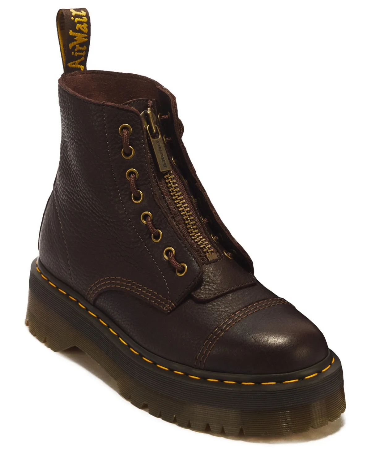 Sinclair Ambassador Leather Eye Round Toe Booties by Dr. Martens