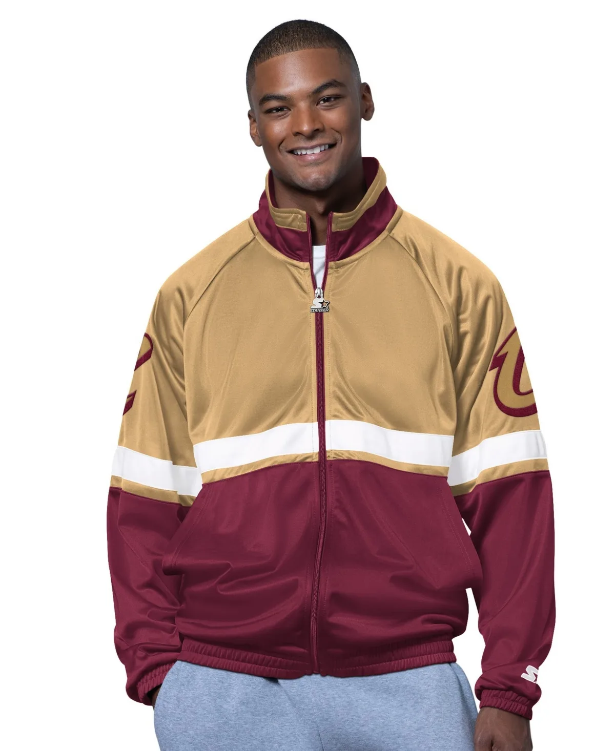 Cleveland Cavaliers the Veteran Tricot Track Raglan Full-Zip Jacket by Starter