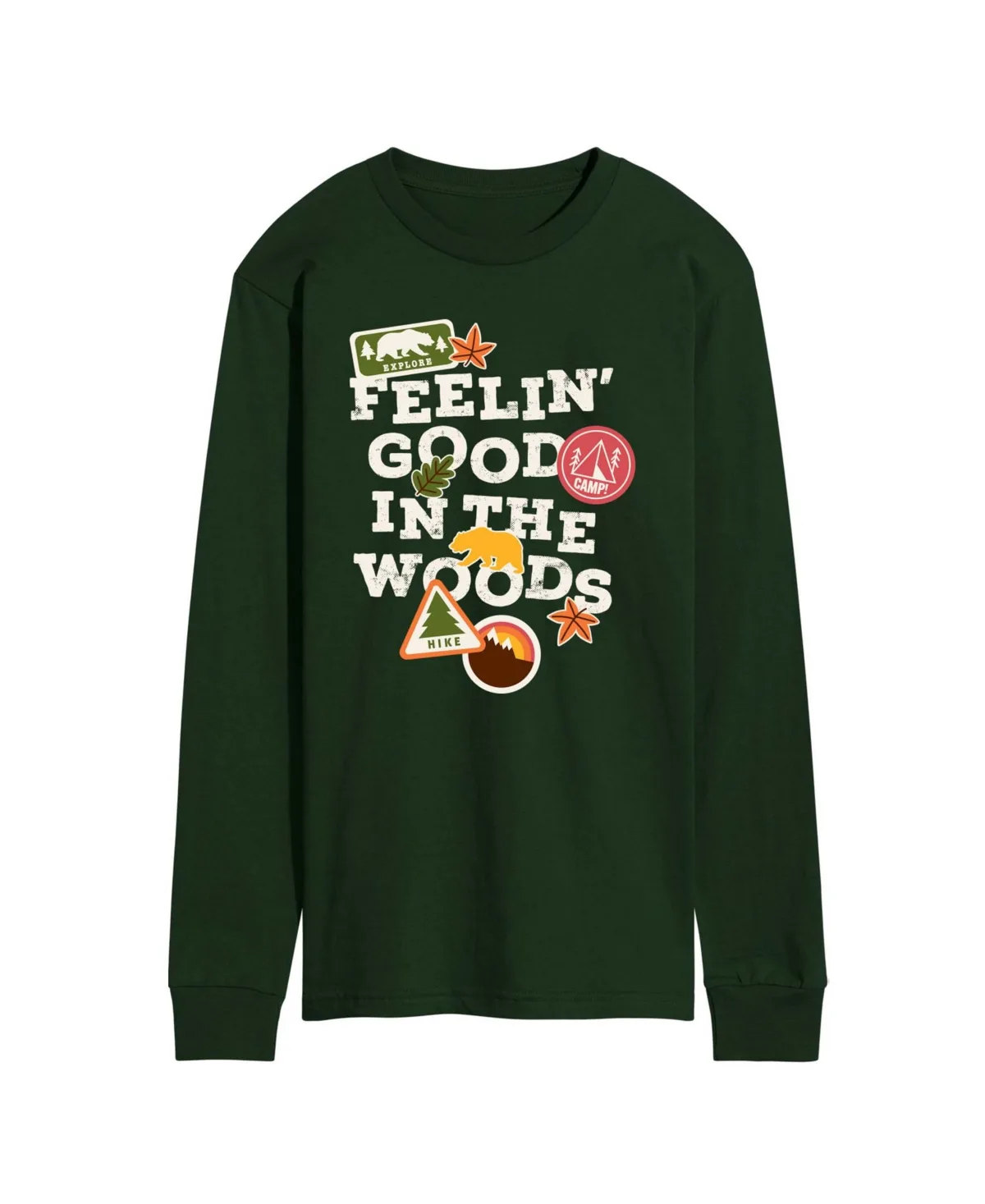 Feelin Good in the Woods Long-Sleeve Graphic T-Shirt by Airwaves