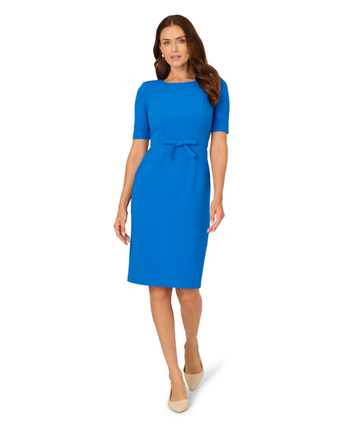 Mini Bow-Front Sheath Dress by Adrianna Papell