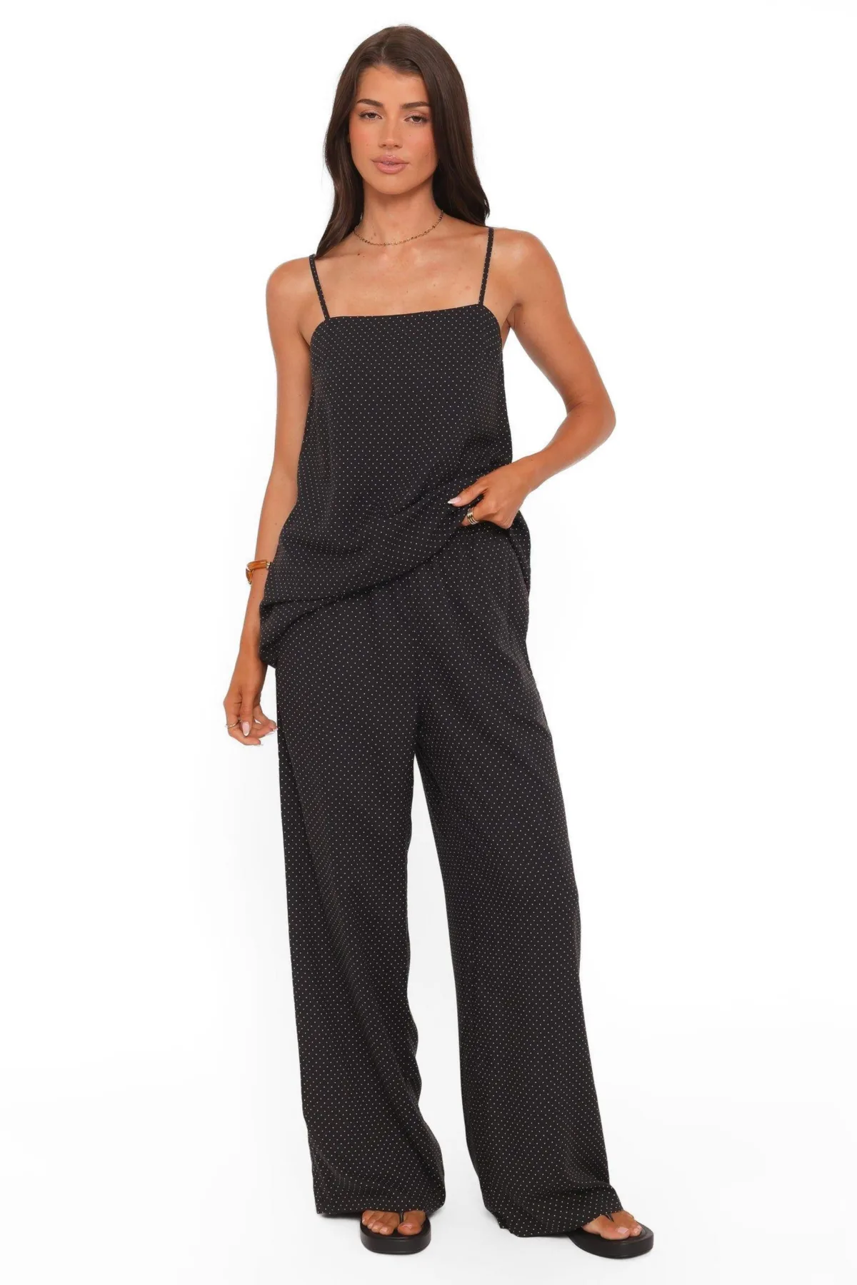 Lexi Elastic-Waist Wide-Leg Geometric-Print Pants by Petal and Pup