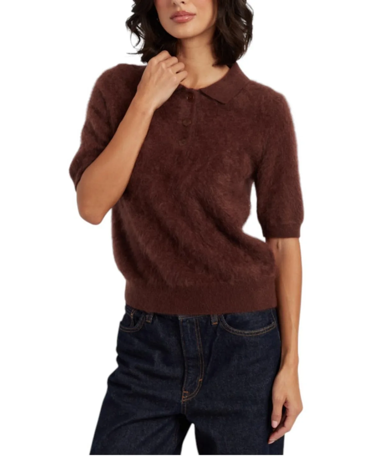 Chinti & Parker Brushed Cashmere Polo Tee by Parker