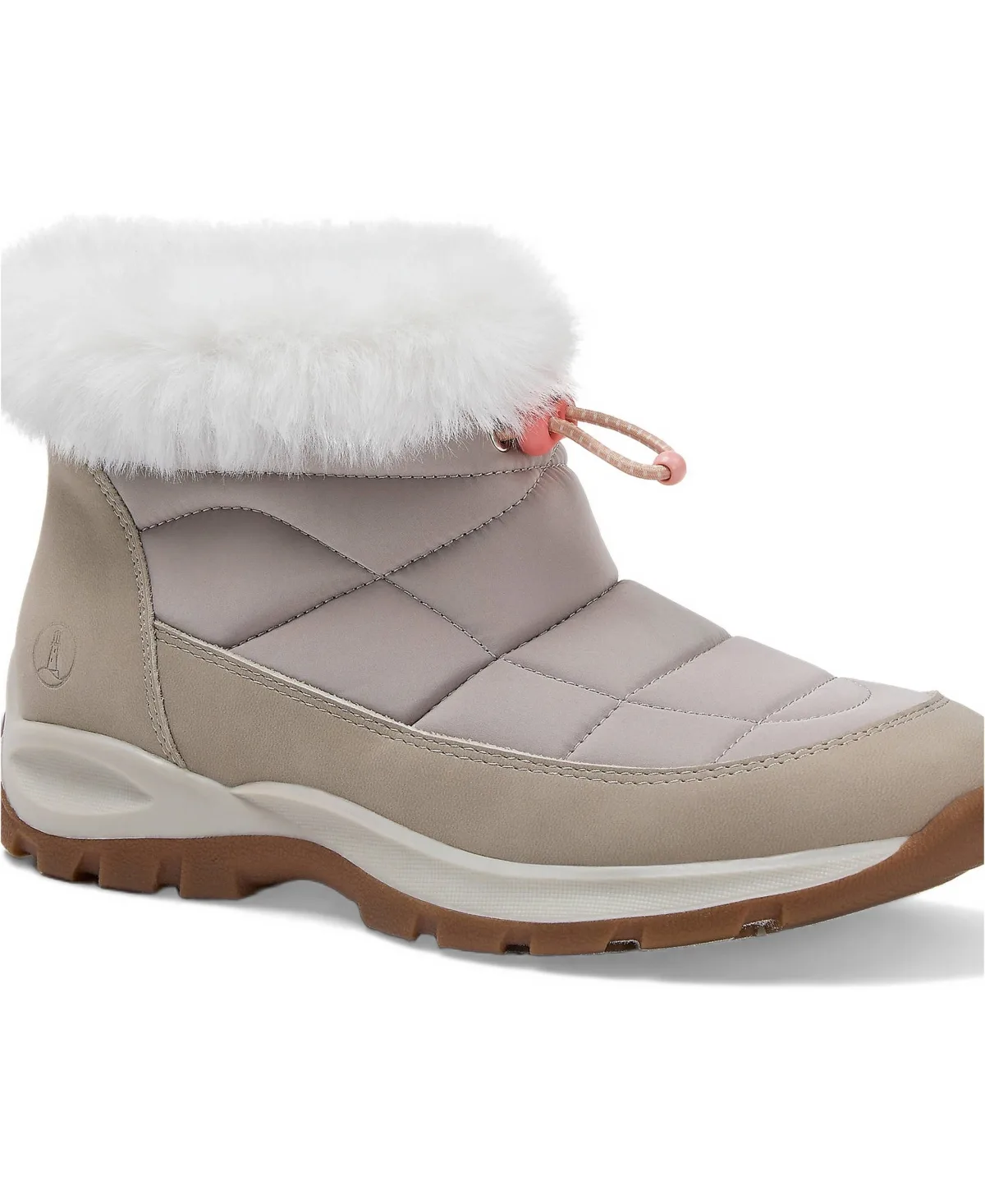 Any Weather Quilted Faux Fur Collar Winter Puffer Boots by Lands' End