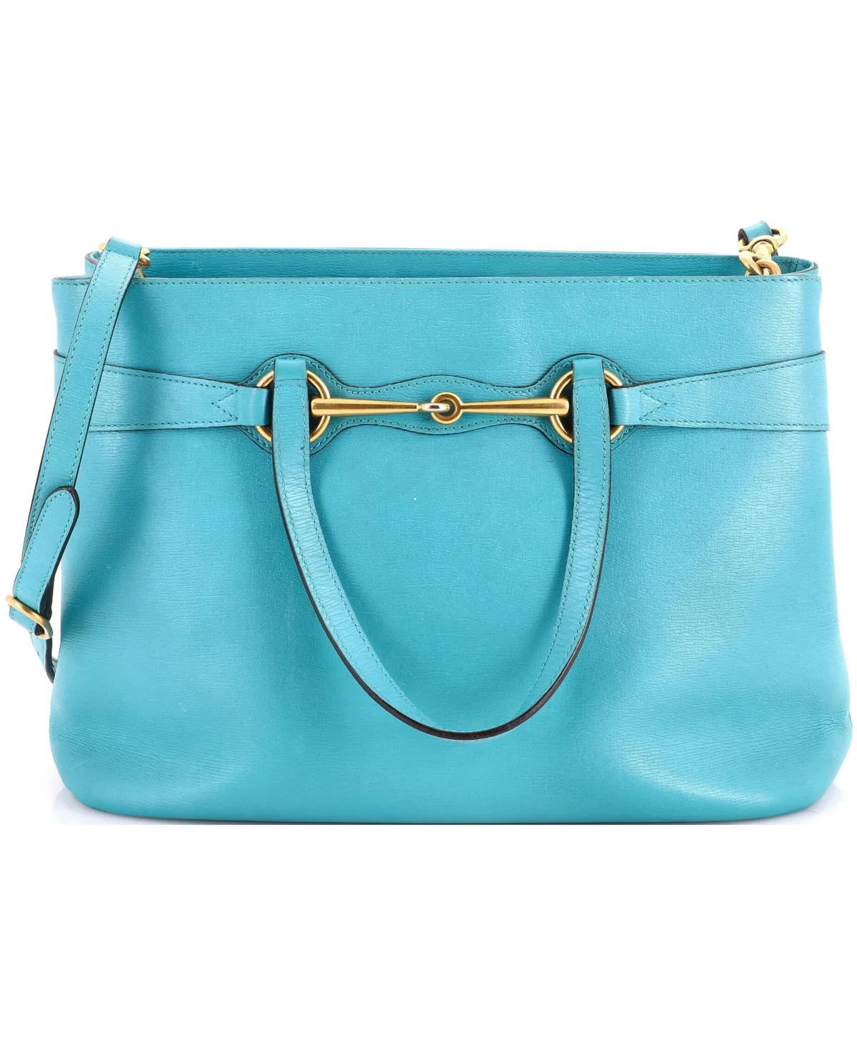Pre-Owned Gucci Medium Bright Bit Convertible Tote Leather by Gucci