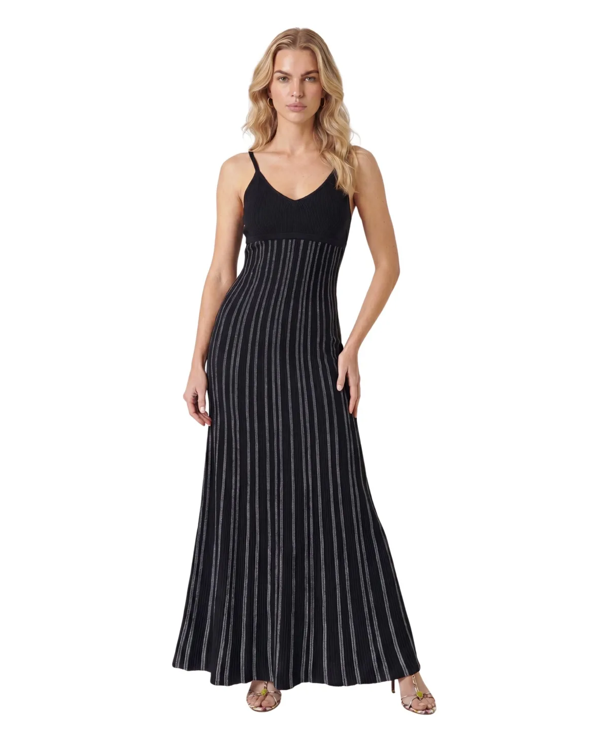 Striped Knit Maxi Dress