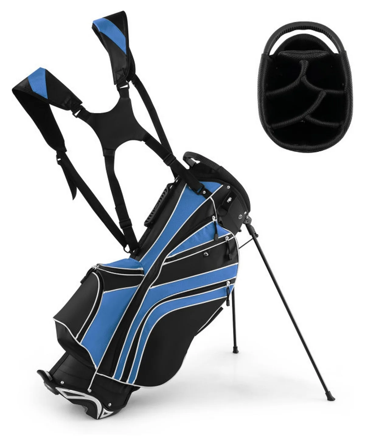 Golf Stand Cart Bag with 6-Way Divider Carry Pockets, for Indoor or Outdoor Sports Training and Recreation by Sevorley