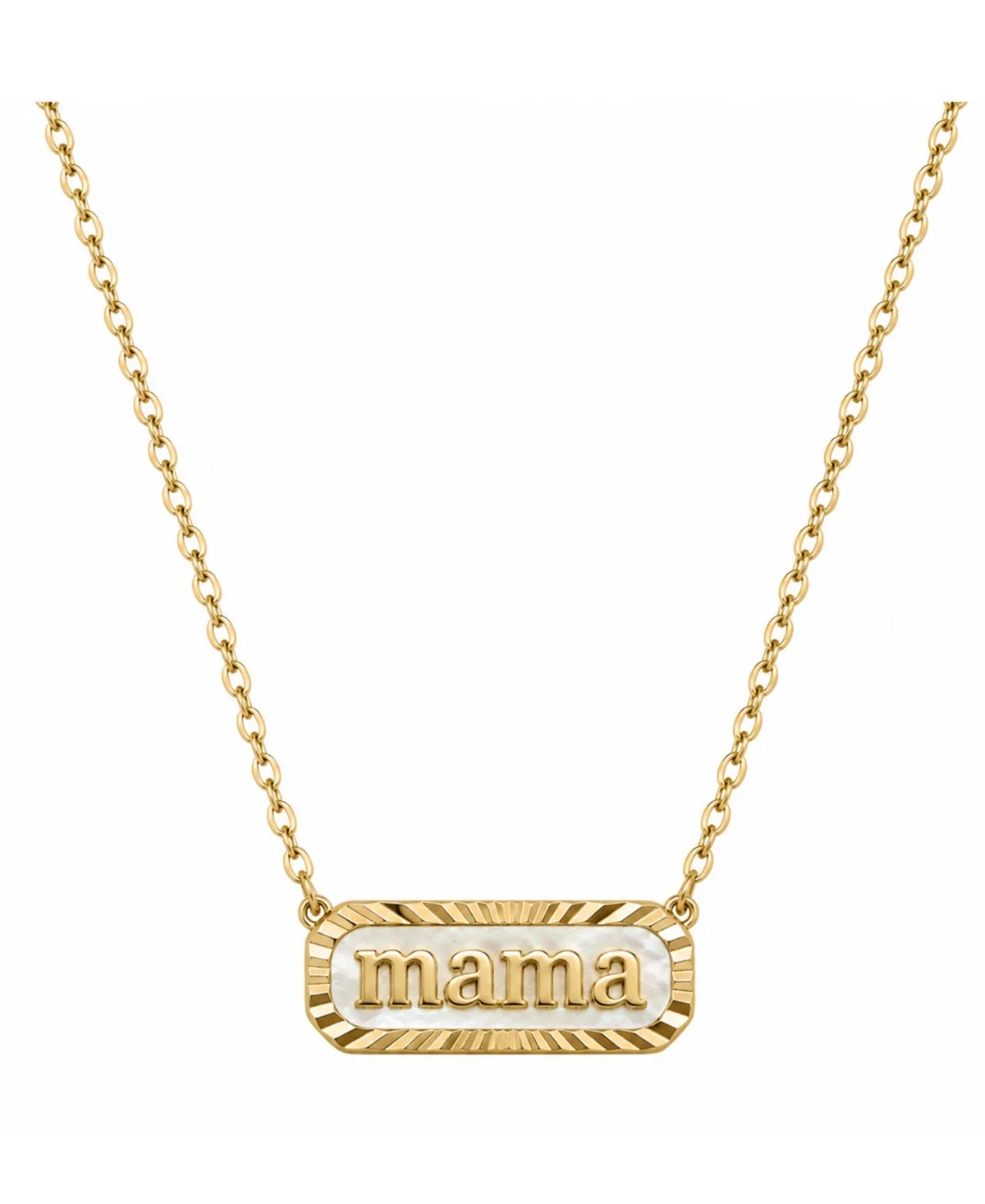 Gold-Tone Imitation Pearl Mama Pendant Necklace by Unwritten