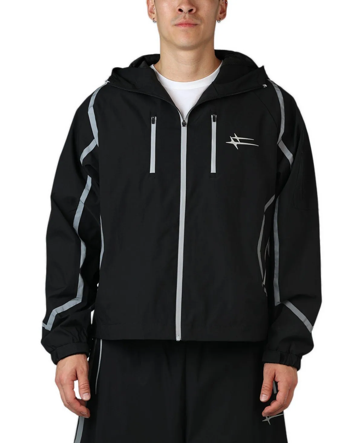 Hybrid Tek Hooded Regular-Fit Windbreaker Jacket by Loiter