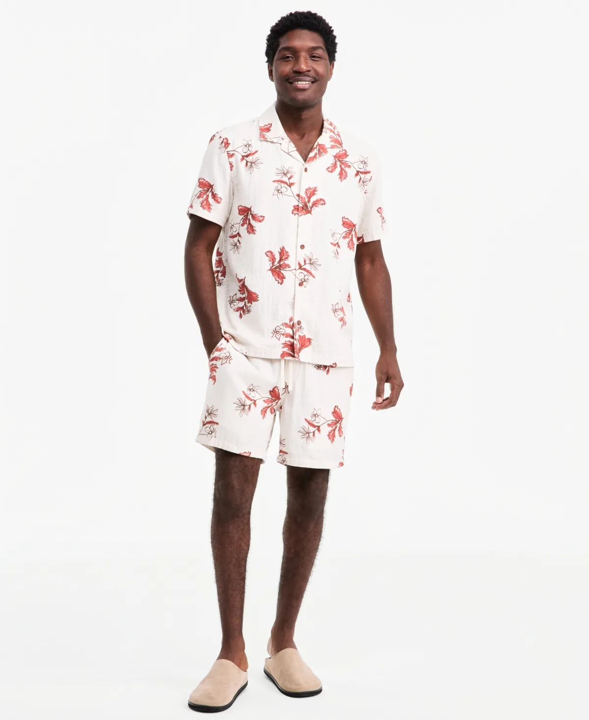 Pull-On Floral Shorts, 6" Inseam by Sun  Stone