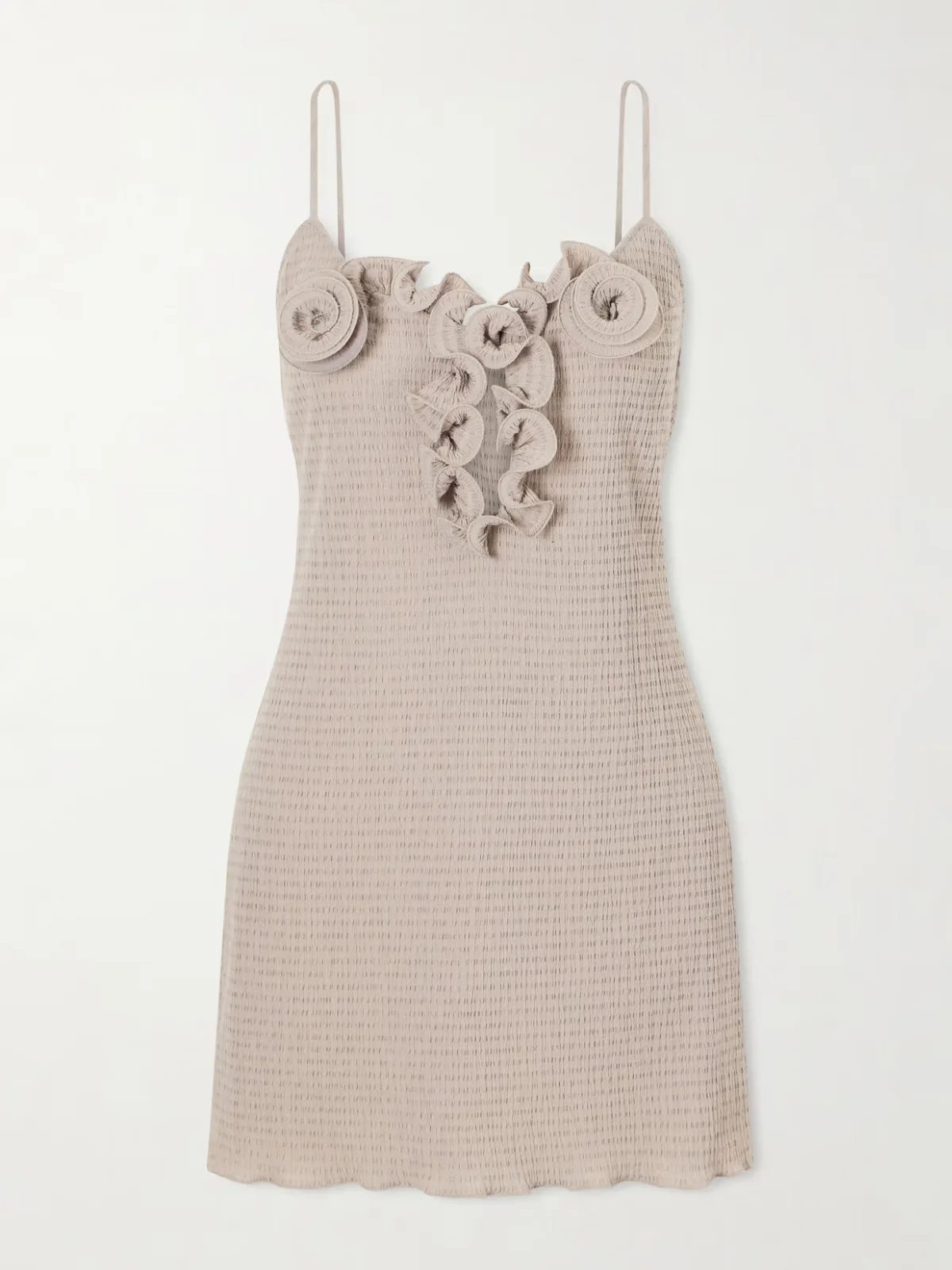 - Floral-appliquéd Crepe Mini Dress -